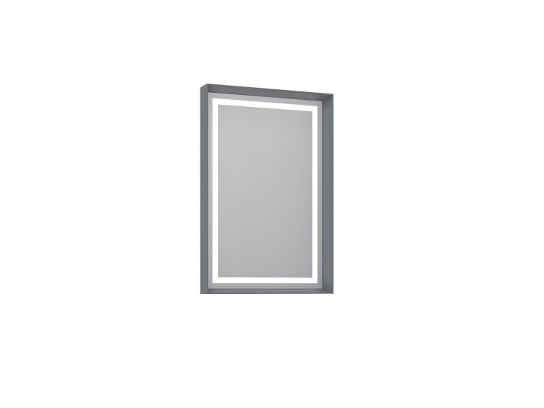 Espejo decorativo de madera «Craft 60 x 90 v2» - 60 x 10 x 90 cm - Gris mate