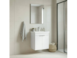 Conjunto de mueble con lavabo y espejo (2 piezas) «Desna 50» - 50 x 38 x 58 cm - Blanco mate 2