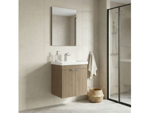 Conjunto de mueble con lavabo y espejo (2 piezas) «Desna 50» - 50 x 38 x 58 cm - Roble 2