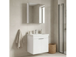 Conjunto de mueble con lavabo y espejo (2 piezas) «Desna 60» - 60 x 45 x 58 cm - Blanco mate 2