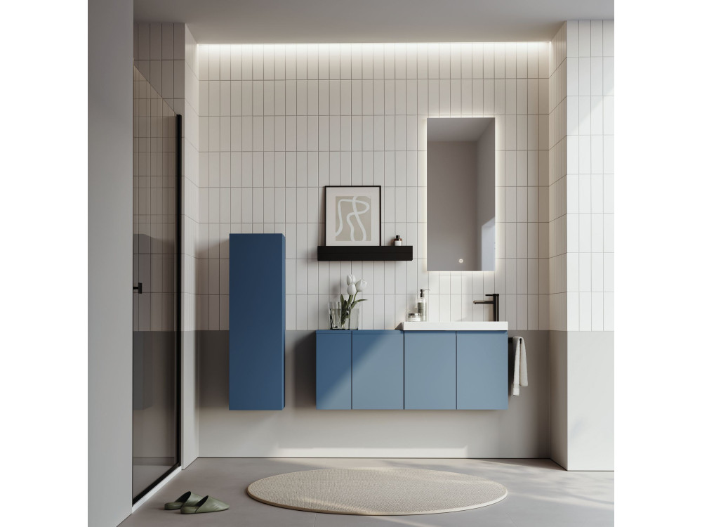 Armario de baño «Ferla 30» - 30 x 25 x 100 cm - Azul petróleo