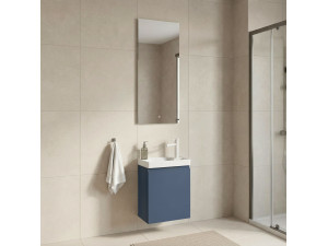 Conjunto de mueble con lavabo y espejo (2 piezas) «Ferla 40» - 40 x 22 x 50 cm - Azul mate 2
