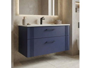 Mueble para lavabo «Bari 100 v2» - 100 x 45 x 55 cm - Azul marino mate 2