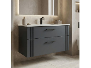 Mueble para lavabo «Bari 100 v2» - 100 x 45 x 55 cm - Antracita mate 2