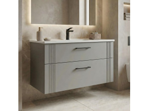 Mueble para lavabo «Bari 100 v2» - 100 x 45 x 55 cm - Mate Cashmere 2