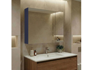 Mueble de baño con espejo «Bari 80» - 75 x 16 x 66 cm - Azul marino mate 2