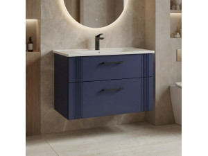Mueble para lavabo «Bari 85 v2» - 85 x 45 x 55 cm - Azul marino mate 2