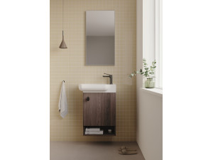 Conjunto de mueble con lavabo y espejo (2 piezas) «Begonya 55» - 53 x 33 x 75 cm - Nogal 2