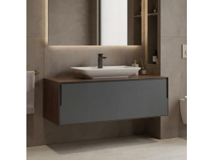 Mueble para lavabo «Craft 120» - 120 x 50 x 40 cm - Nogal / Antracita 2