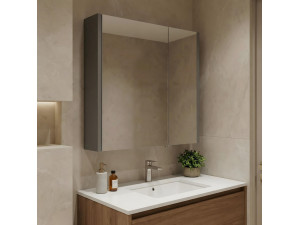 Mueble de baño con espejo «Arno 60» - 60 x 16 x 66 cm - Gris / Antracita 2