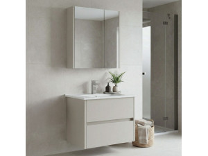Conjunto de mueble con lavabo y espejo (2 piezas) «Arno 65» - 65 x 45 x 52 cm - Cashmere 2