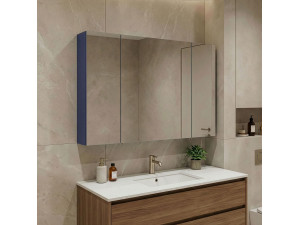 Mueble de baño con espejo «Bari 100» - 97 x 16 x 66 cm - Azul marino mate 2