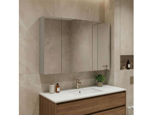 Mueble de baño con espejo «Bari 100» - 97 x 16 x 66 cm - Cachemira mate 2