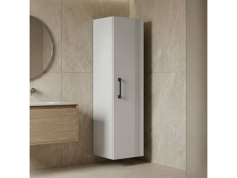 Armario de baño «Bari 40» - 40 x 32 x 138 cm - Blanco mate
