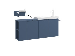 Mueble para lavabo «Ferla 110» - 110 x 22 x 45 cm - Azul petróleo
