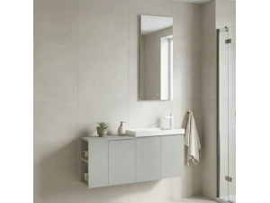 Conjunto de mueble con lavabo y espejo (2 piezas) «Ferla 110» - 110 x 22 x 45 cm - Cachemira mate 2