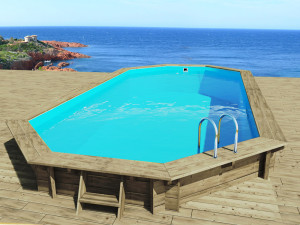 Piscina de madera "Sevilla"  - 8.57 x 4.57 x 1.45 m