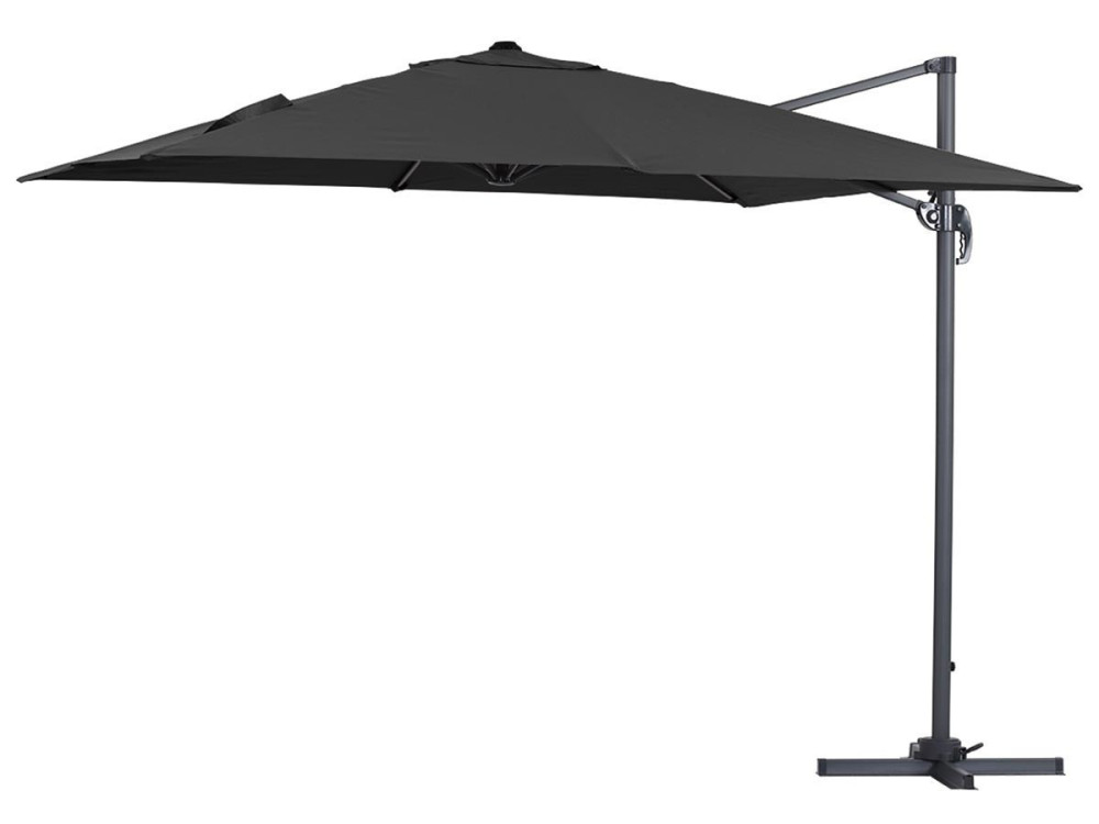 Parasol lateral de jardín en aluminio - Sun 3 - Cuadrado - 3 x 3 m - Negro