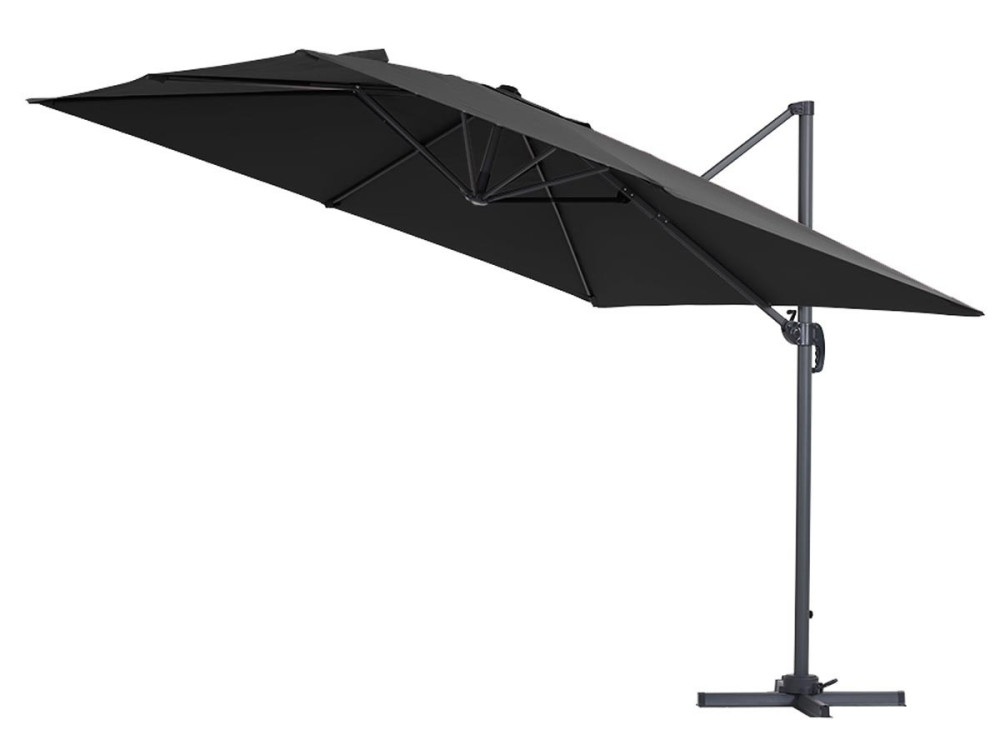 Parasol lateral de jardín en aluminio - Sun 3 - Cuadrado - 3 x 3 m - Negro