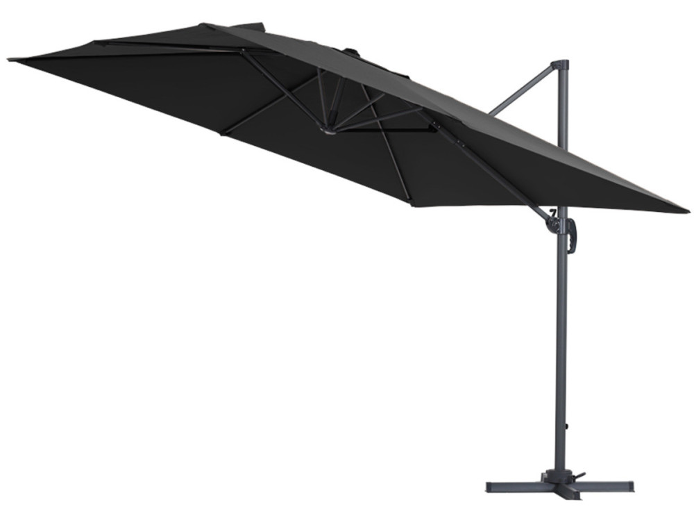 Parasol Lateral de jardín Alu "Sun 3" - Cuadrado  Carré - 3 x 3 m - Lastres incluidos - Negro