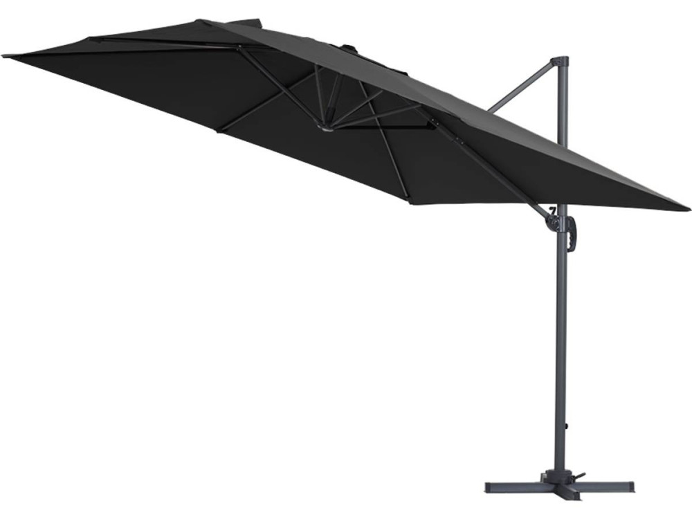 Parasol Lateral de jardín Alu "Sun 3" – Cuadrado – 3 x 3 m – Negro + funda protectora