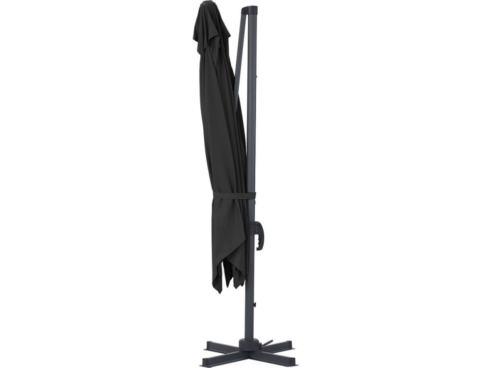 Parasol Lateral de jardín Alu "Sun 3" – Cuadrado – 3 x 3 m – Negro + funda protectora