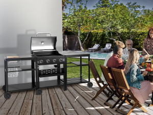 Barbacoa de gas para cocina exterior - 12 kW - 4 fuegos - Negro 2