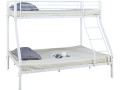 Litera metálica "Leo" incl. somier - 90/140 x 190 cm - Negro - Blanco