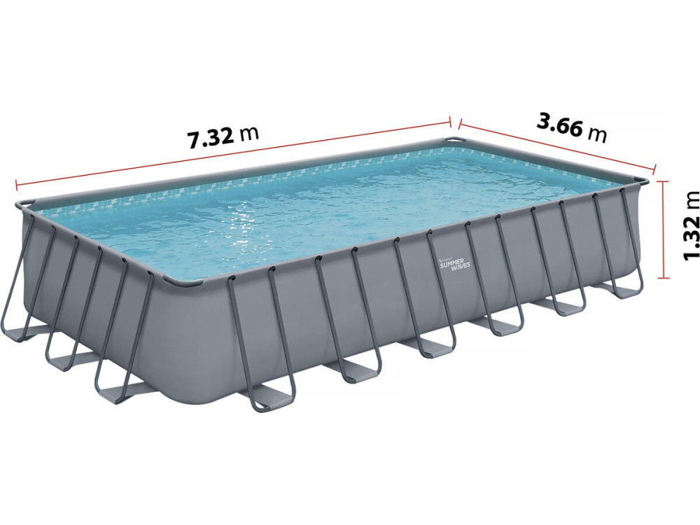 Piscina tubular "Elite" - LUDO 5 - 7,32 x 3,66 x 1,32 m - sin filtración