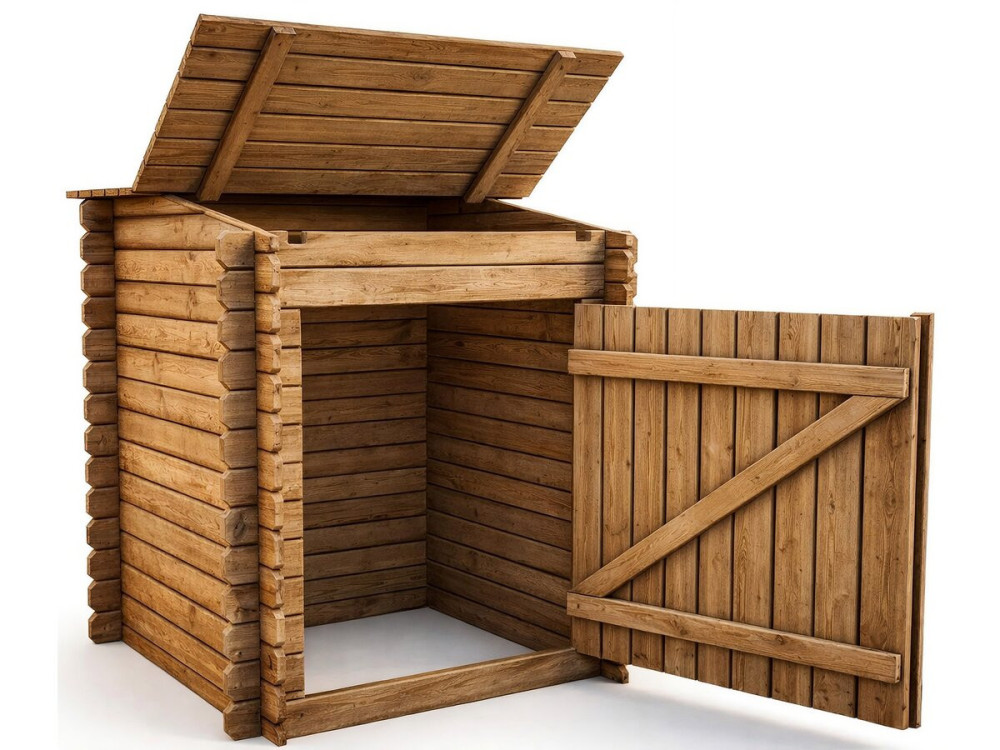 Caja de filtro de piscina "Keny" de madera tratada - 120 x 95 x 126 cm
