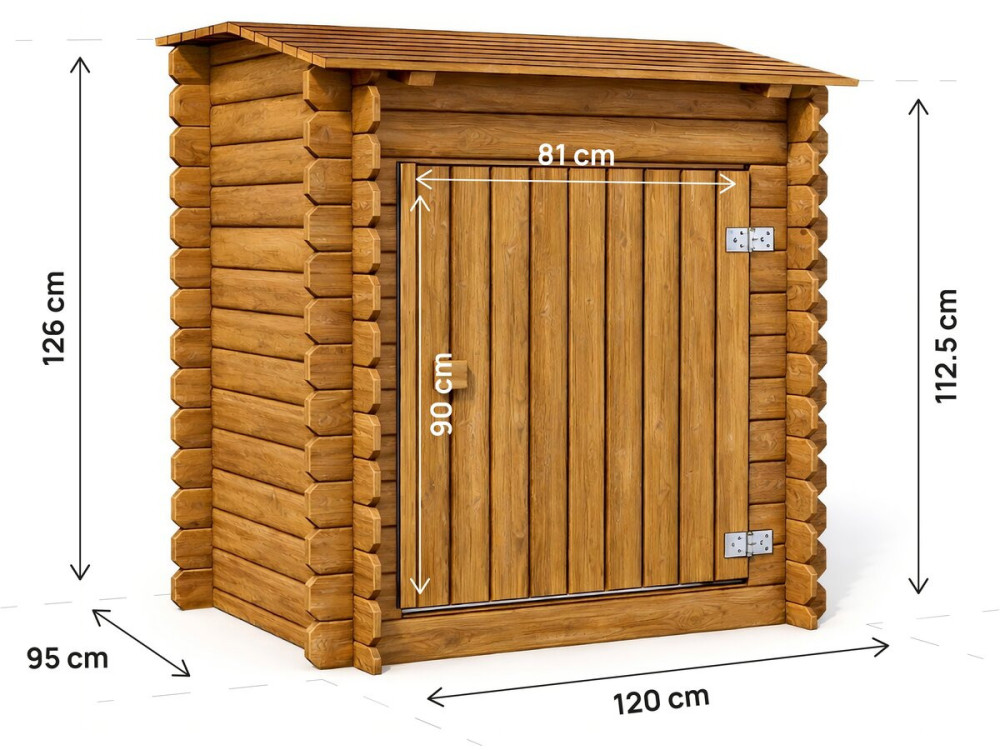 Caja de filtro de piscina "Keny" de madera tratada - 120 x 95 x 126 cm