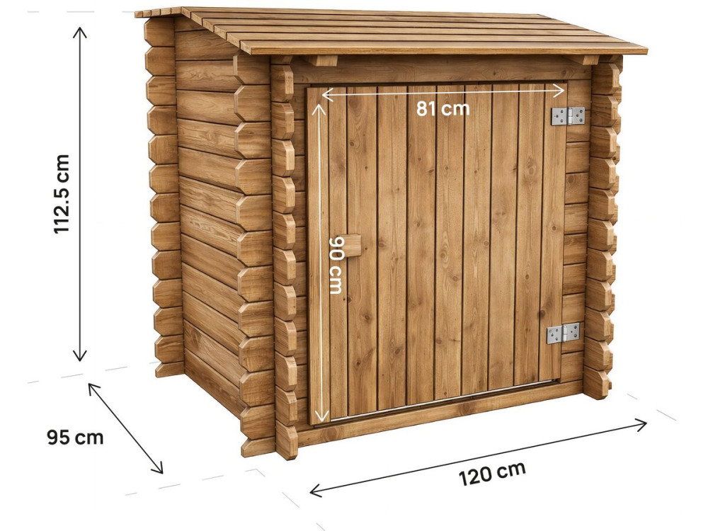 Cajón filtrante de madera tratada "Keny" para piscina - 120 x 95 x 113 cm