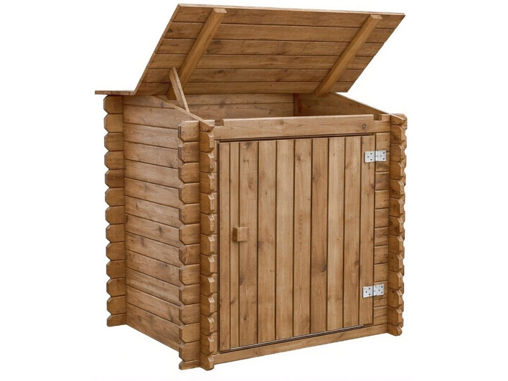 Cajón filtrante de madera tratada "Keny" para piscina - 120 x 95 x 113 cm