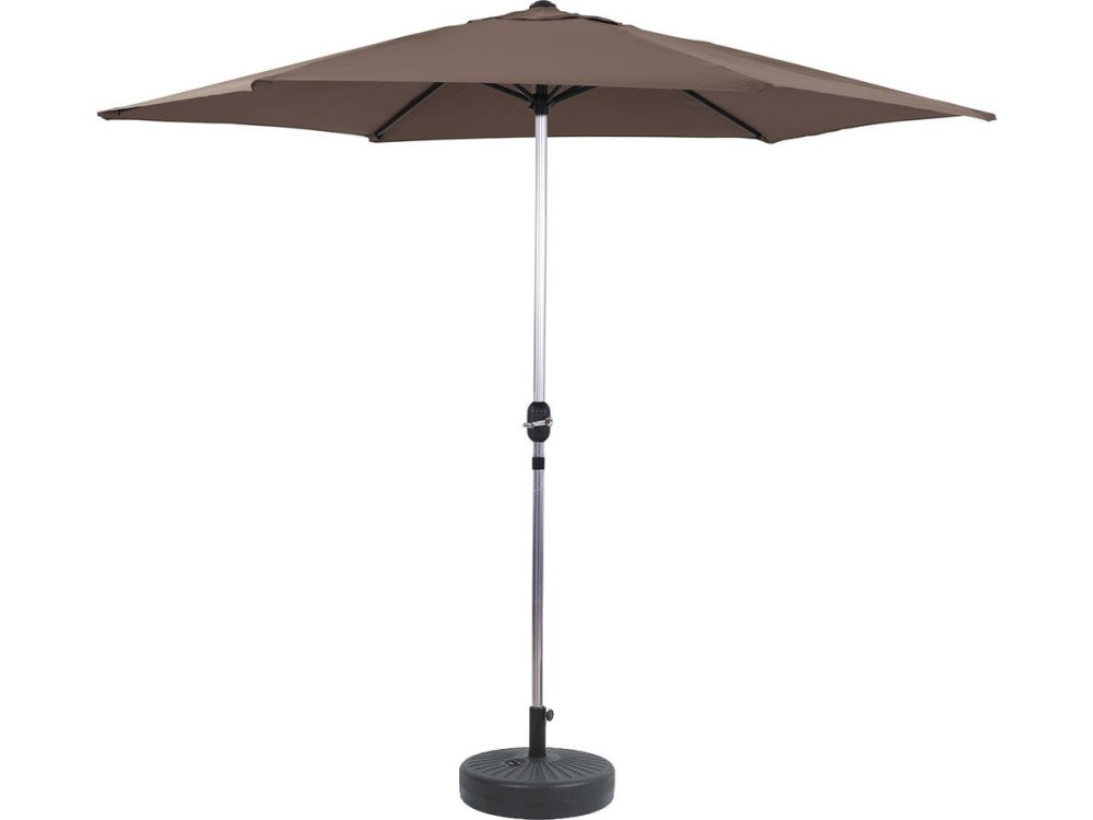 Parasol de Jardín Aluminio “Sol” – Gris -Ø3m con base