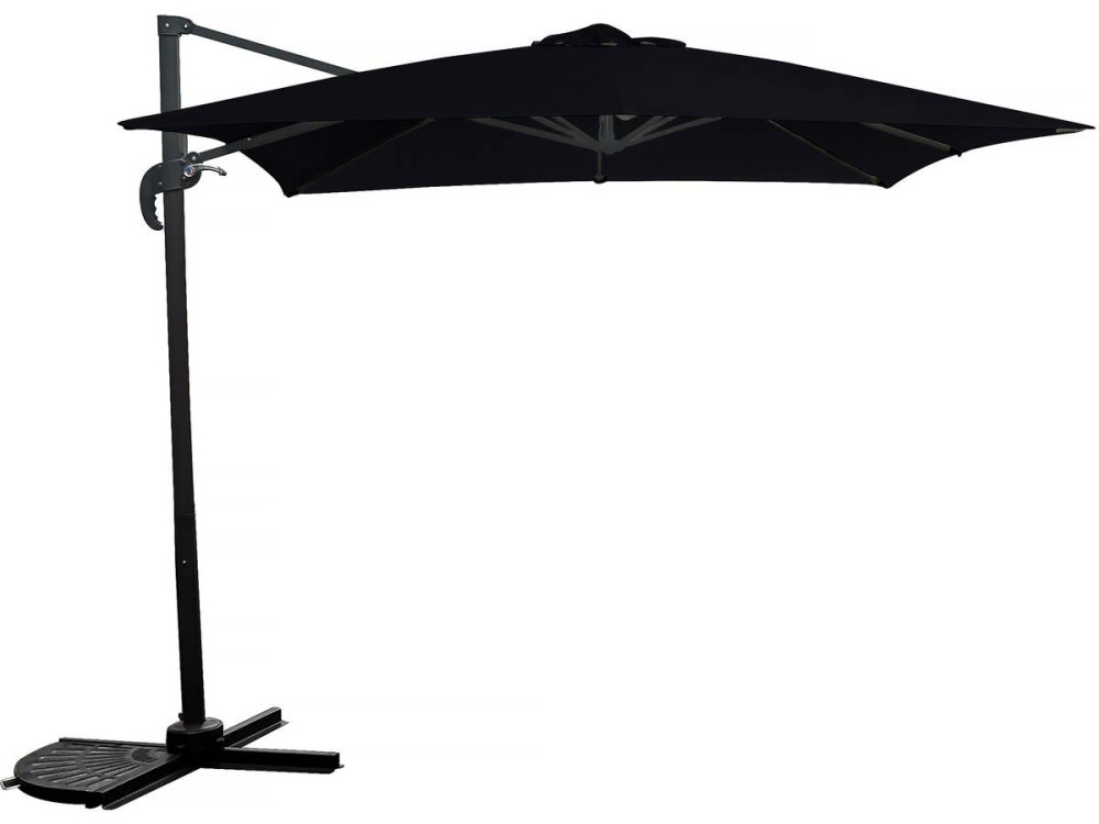 Sombrilla de jardin deportada "Soleil" - Cuadrada - 2.5 x 2.5 m - Negro