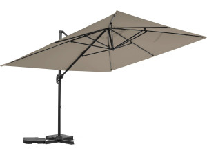 Parasol de jardín de aluminio descentrado "Sky 4" - 3 x 4 m - Gris topo