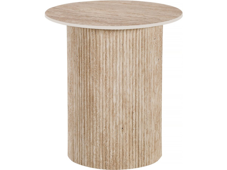 Mesa auxiliar de cerámica "Eclat", mesita de noche - 50 x 50 cm - Marrón