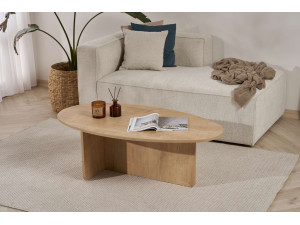 Mesa baja de madera "Orba" - 120 x 65 x 40 cm - Roble 2