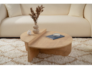 Mesa baja de madera "Orion" - 90 x 60 x 30 cm - Roble miel 2