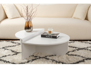 Mesa baja de madera "Orion" - 90 x 60 x 30 cm - Blanco 2
