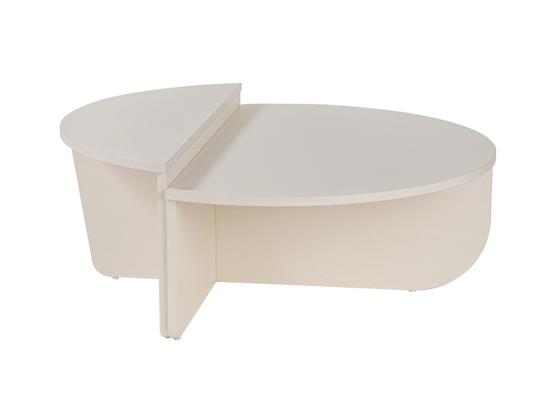Mesa baja de madera "Orion" 90 x 60 x 30 cm - Madera blanca