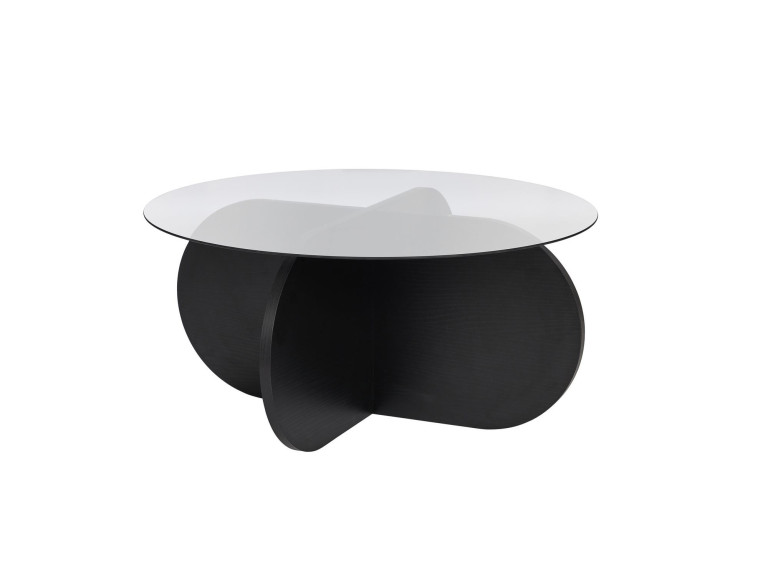 Mesa baja de madera "Aeris" - 75 x 75 x 35 cm - Madera NoirFumée