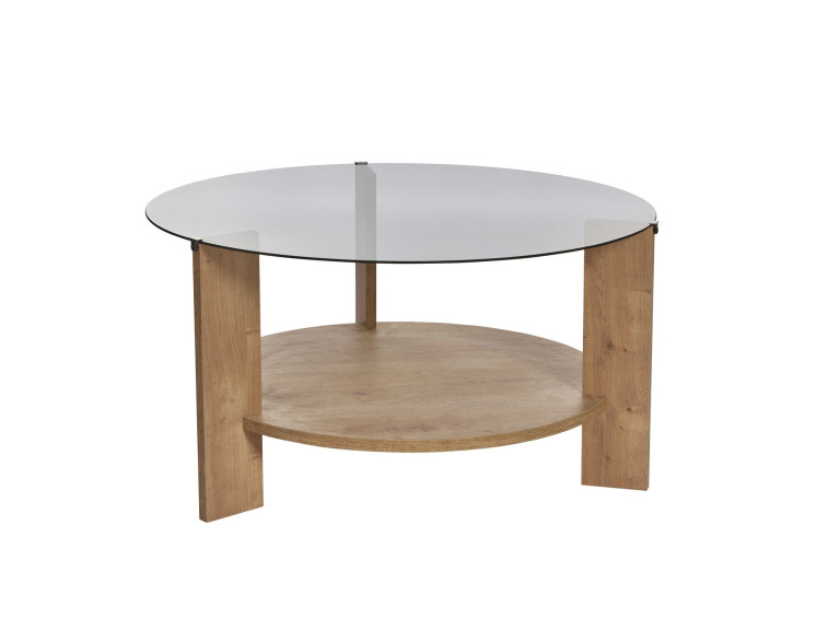 Mesa baja de madera "Clara" - 75 x 75 x 40 cm - Roble SaphirFumées