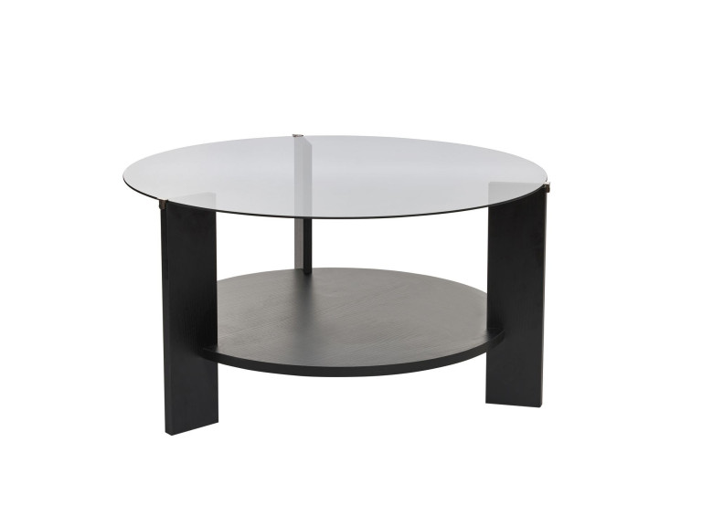 Mesa baja de madera "Clara" - 75 x 75 x 40 cm - Madera NoirFumée