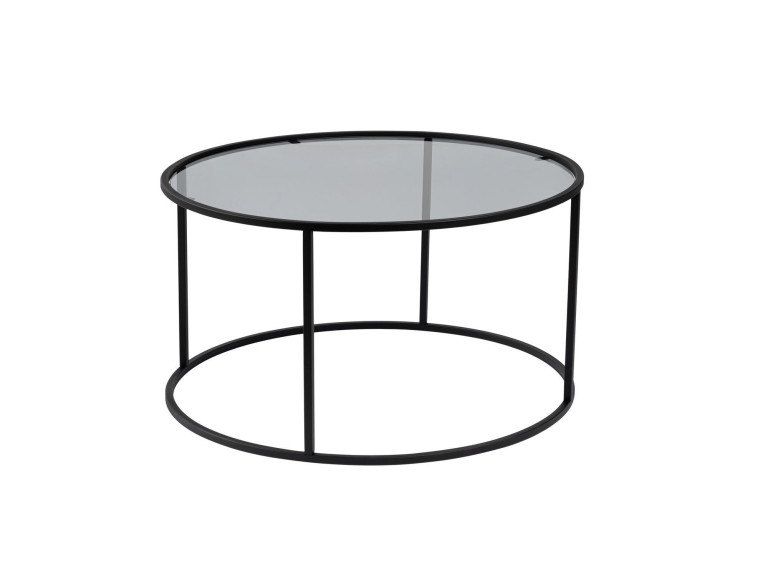 Mesa baja de metal "Aurum" - 80 x 80 x 43 cm - Negro Gris
