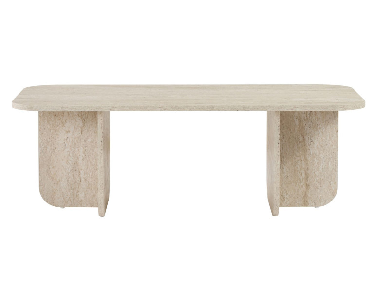 Mesa baja de madera "Akira" 120 x 60 x 41 cm - Travertino
