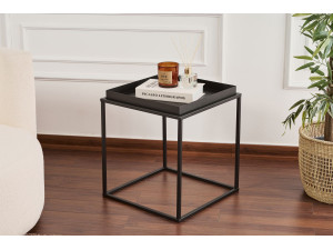 Mesa baja de metal "Koala" 45 x 45 x 52 cm - Negro 2