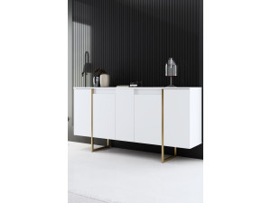 Aparador de madera "Luxe" - 160 x 35 x 80 cm - Oro blanco 2