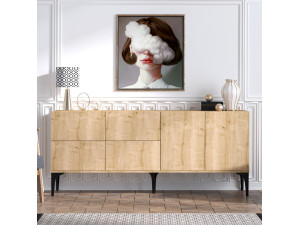 Aparador de madera "Laika" - 180 x 40 x 80 cm - Beige 2