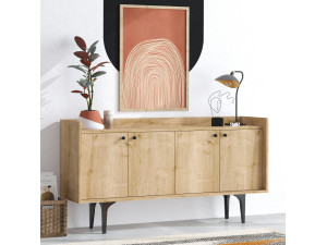 Aparador de madera "Navi" - 150 x 40 x 80 cm - Beige 2